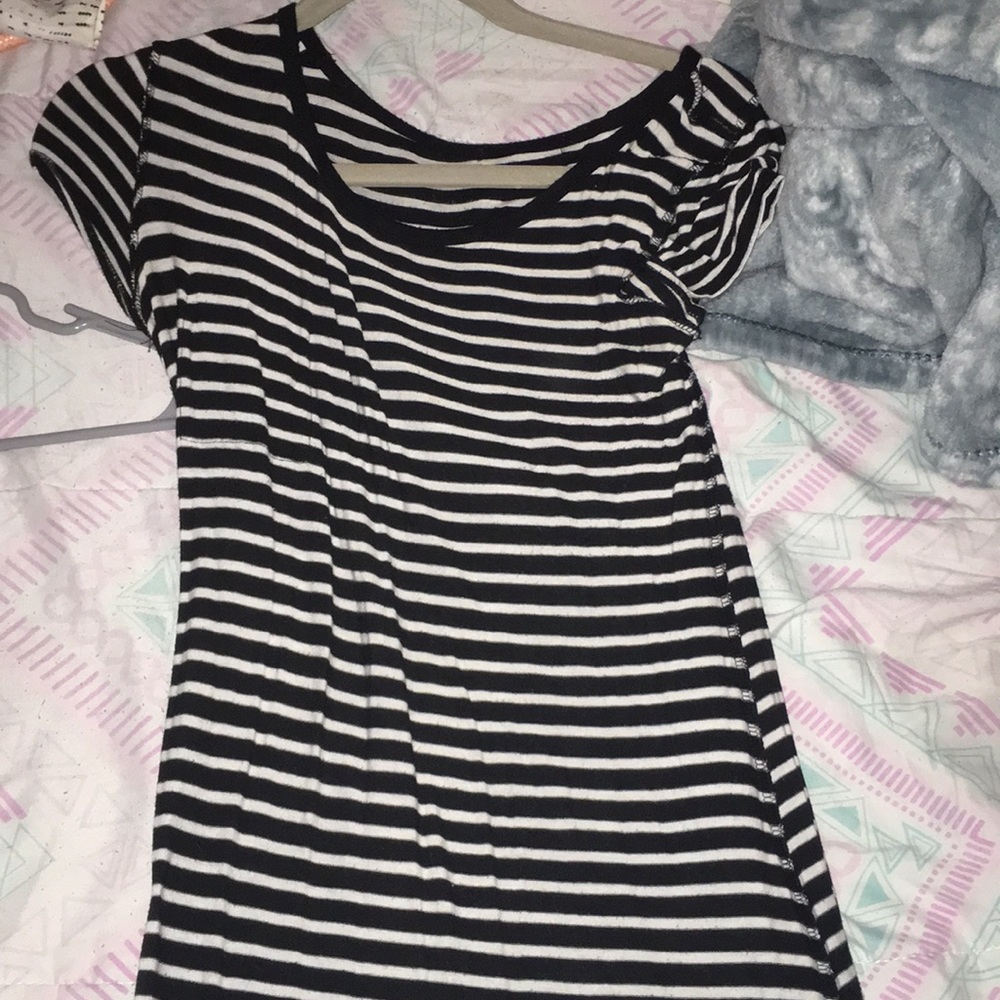 Black and white stripe maxi dress